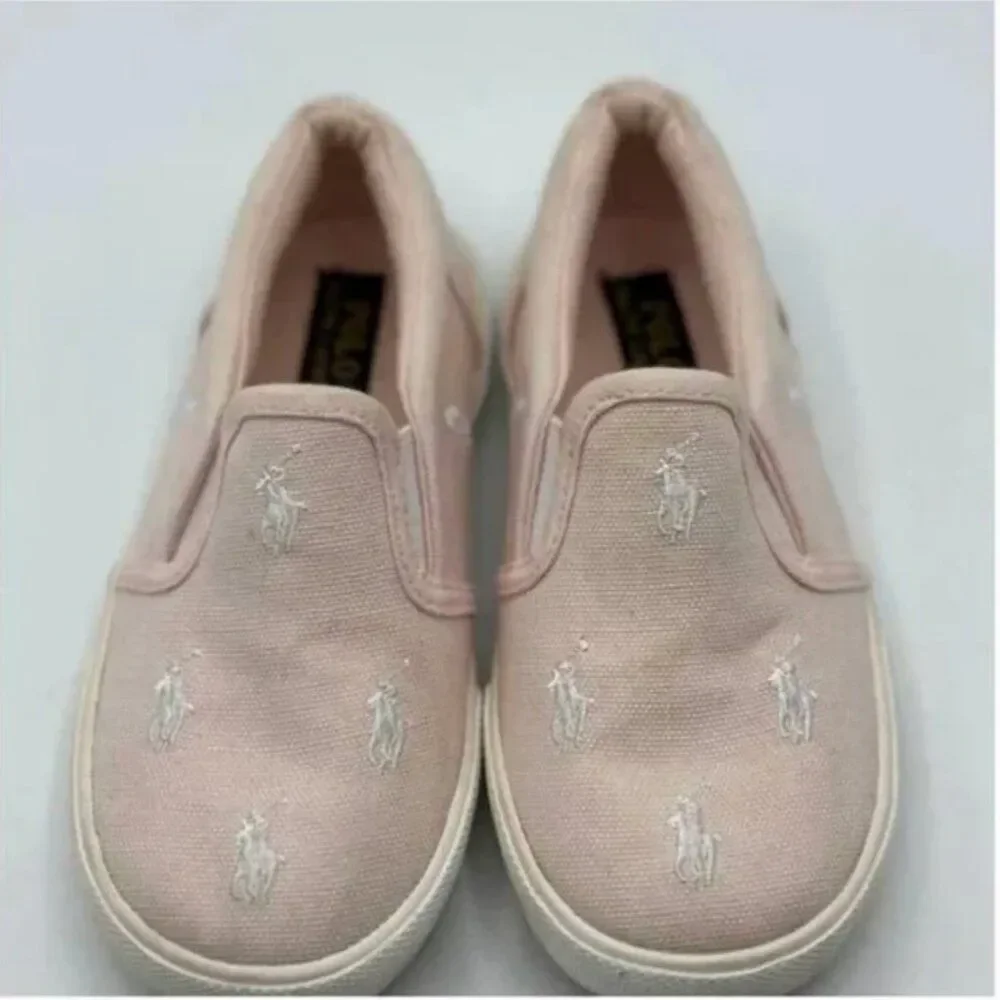 Polo Ralph Lauren Light Pink Allover Pony Slip On Sneakers Size 10